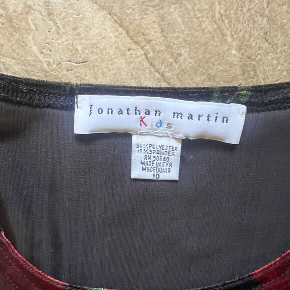 Vtg Y2K Jonathan Martins Girls Velvet Maxi Dress 10 Floral Whimsigoth Holiday - Picture 3 of 9